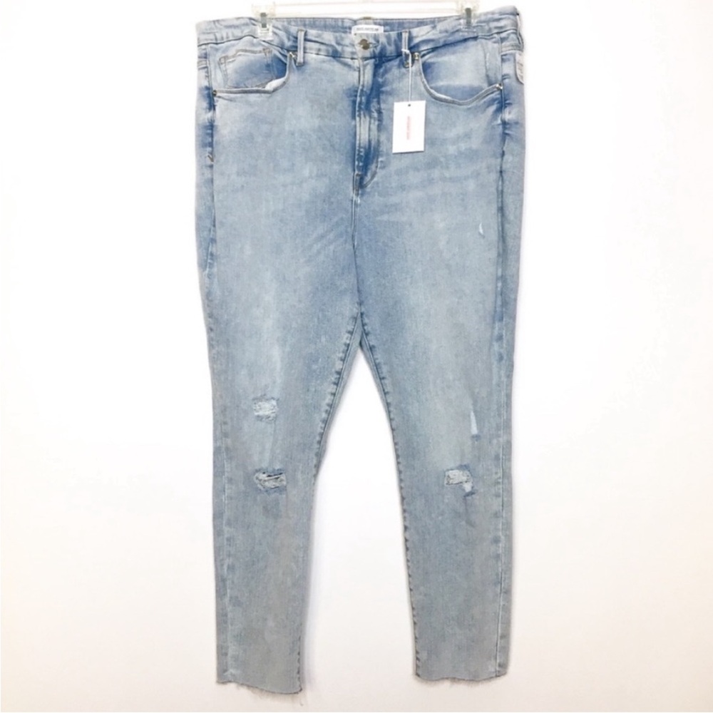 Good American Good Waist Crop Jeans 24 NWT Light Wash